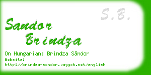 sandor brindza business card